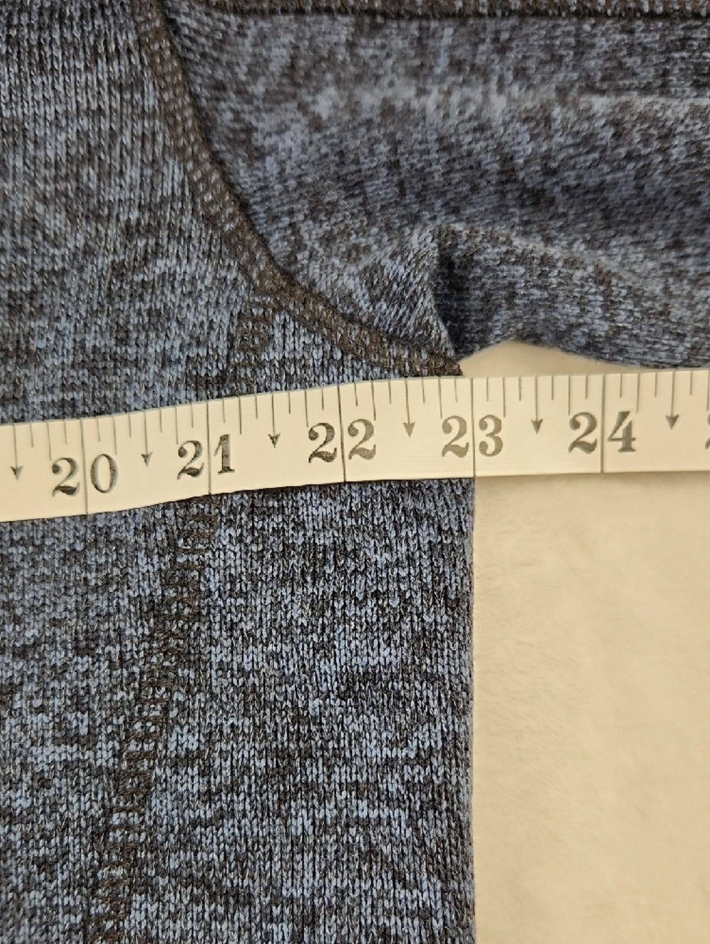 Eddie Bauer Men's L Quarter Zip Pullover Heather Navy Blue with Gray Collar - Picture 12 of 16